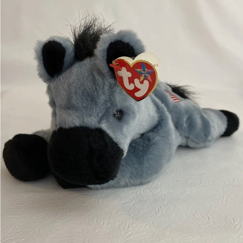 Ty Beanie Buddy - 13” Inches Long Lefty the Donkey(Year 2000).